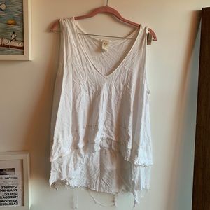 Free People white flowy tank size medium